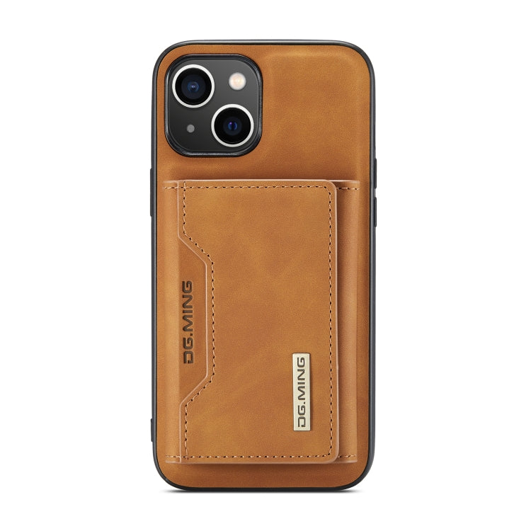 For iPhone 14 Plus DG.MING M2 Series 3-Fold Card Bag Leather Case