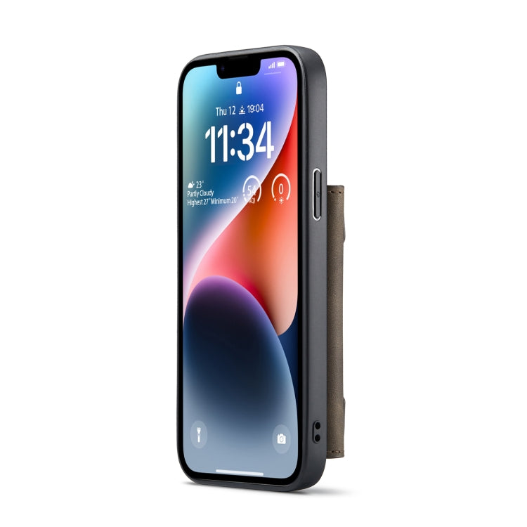 For iPhone 14 Plus DG.MING M2 Series 3-Fold Card Bag Leather Case
