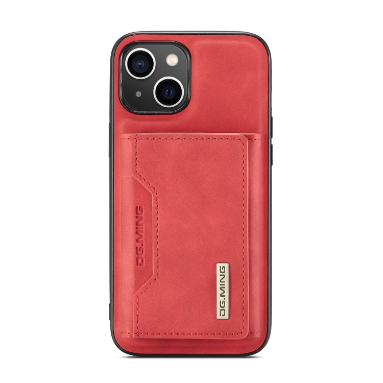 For iPhone 14 Plus DG.MING M2 Series 3-Fold Card Bag Leather Case