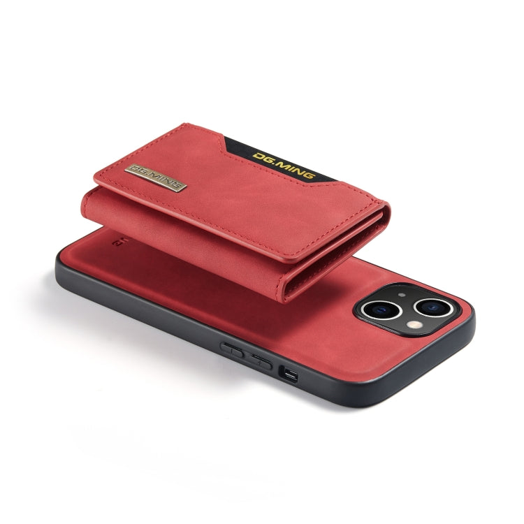 For iPhone 14 Plus DG.MING M2 Series 3-Fold Card Bag Leather Case