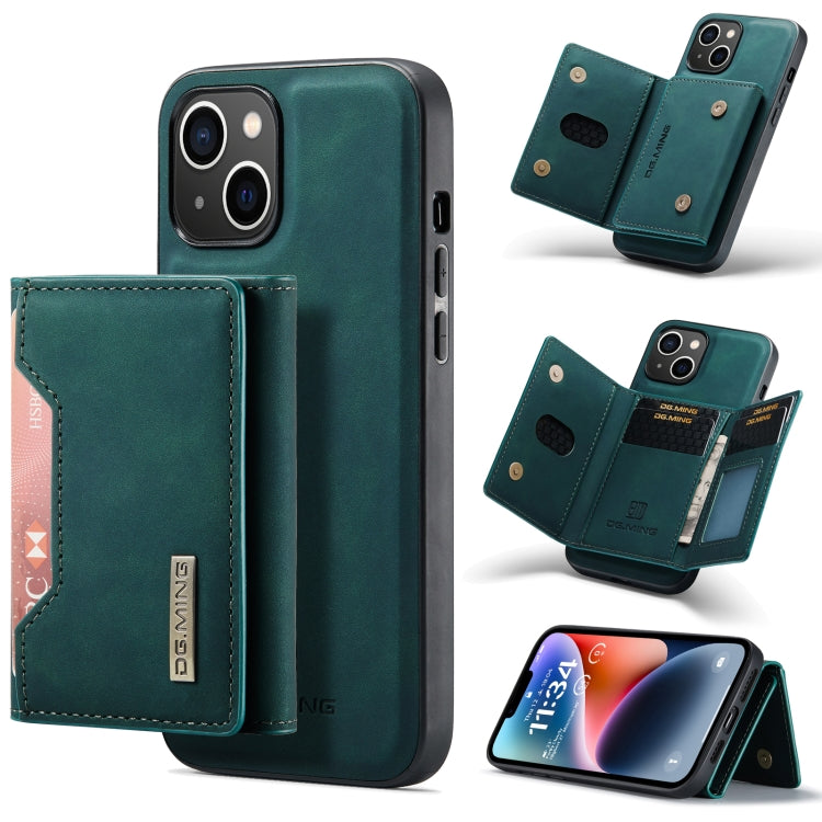 For iPhone 14 Plus DG.MING M2 Series 3-Fold Card Bag Leather Case