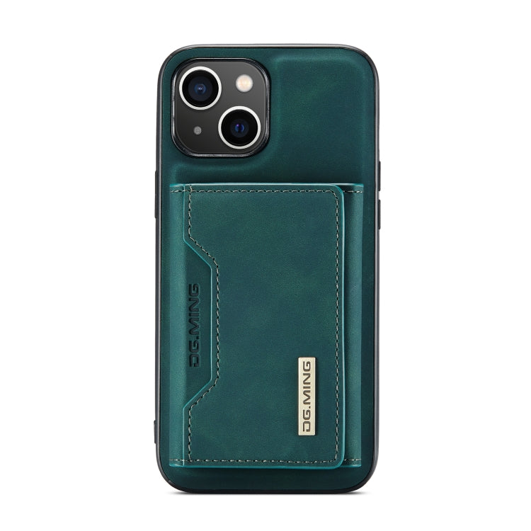 For iPhone 14 Plus DG.MING M2 Series 3-Fold Card Bag Leather Case
