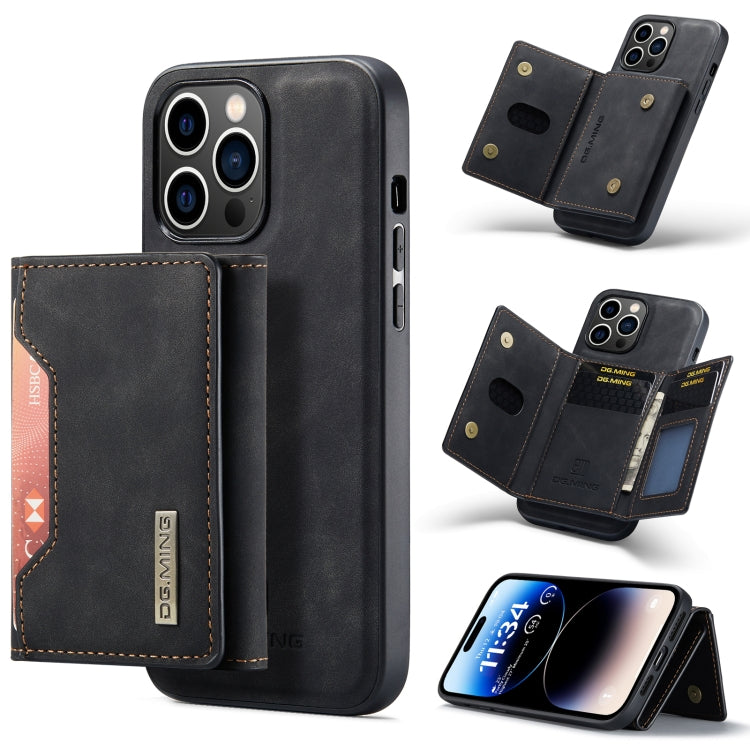 For iPhone 14 Pro DG.MING M2 Series 3-Fold Card Bag Leather Case