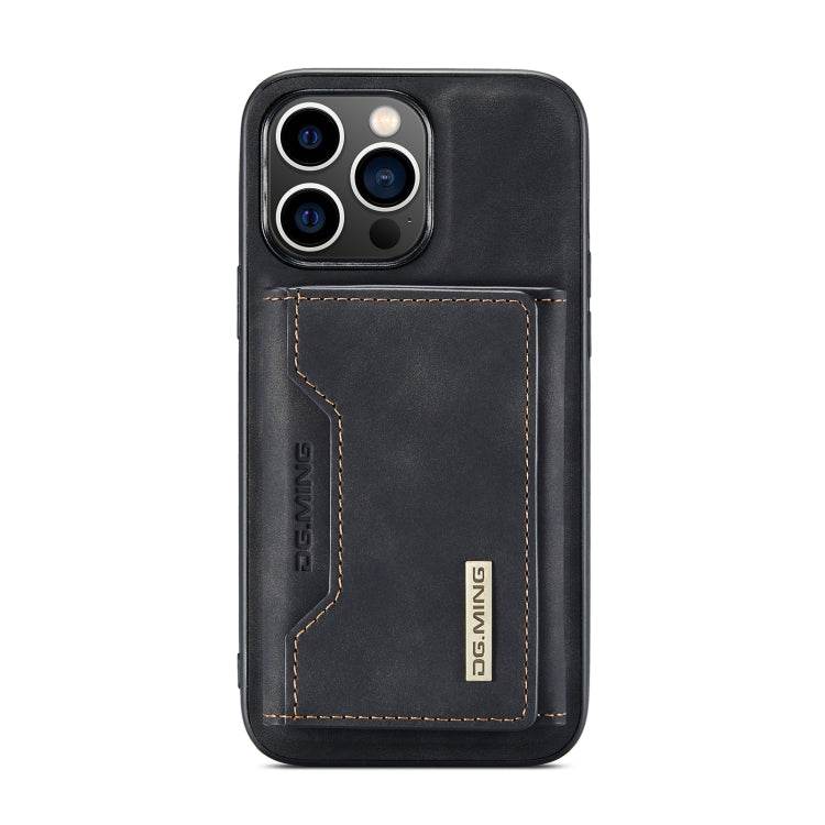 For iPhone 14 Pro DG.MING M2 Series 3-Fold Card Bag Leather Case