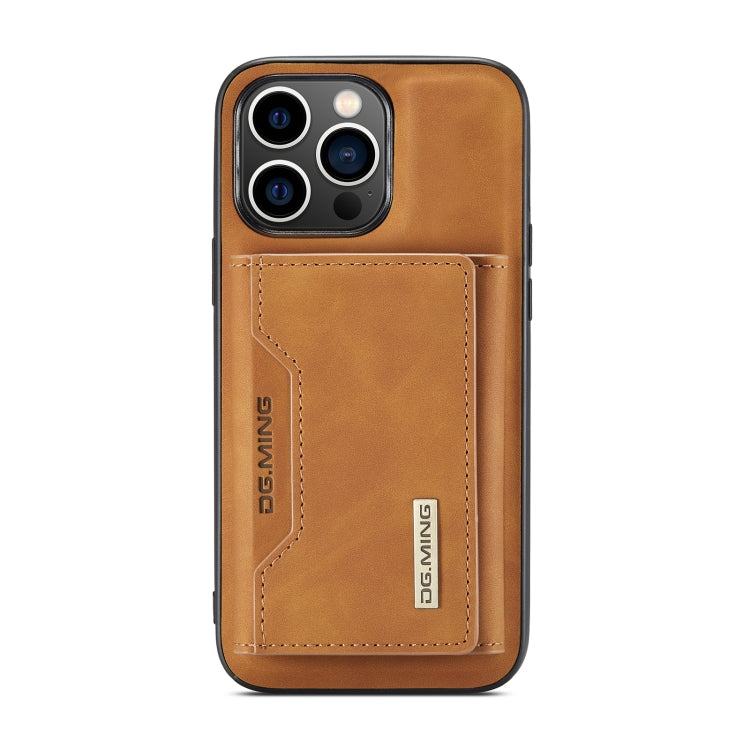 For iPhone 14 Pro DG.MING M2 Series 3-Fold Card Bag Leather Case
