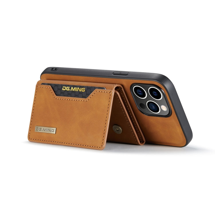 For iPhone 14 Pro DG.MING M2 Series 3-Fold Card Bag Leather Case