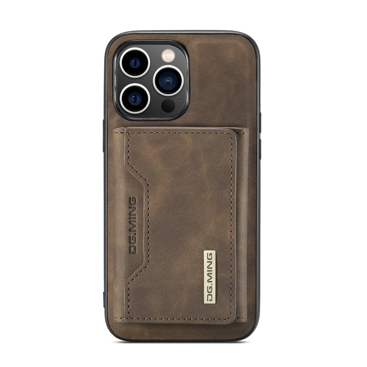 For iPhone 14 Pro DG.MING M2 Series 3-Fold Card Bag Leather Case