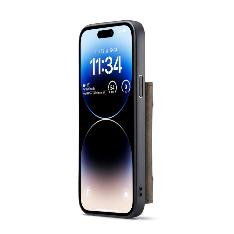 For iPhone 14 Pro DG.MING M2 Series 3-Fold Card Bag Leather Case