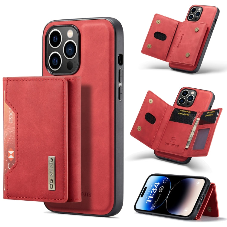 For iPhone 14 Pro DG.MING M2 Series 3-Fold Card Bag Leather Case