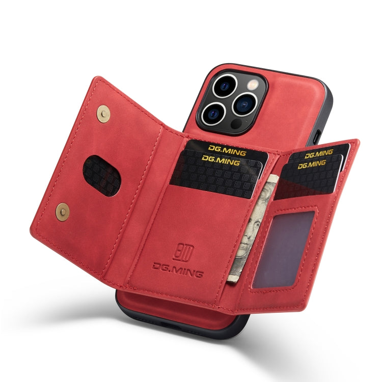 For iPhone 14 Pro DG.MING M2 Series 3-Fold Card Bag Leather Case