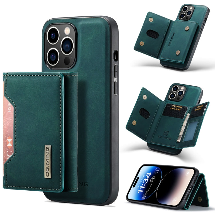 For iPhone 14 Pro DG.MING M2 Series 3-Fold Card Bag Leather Case