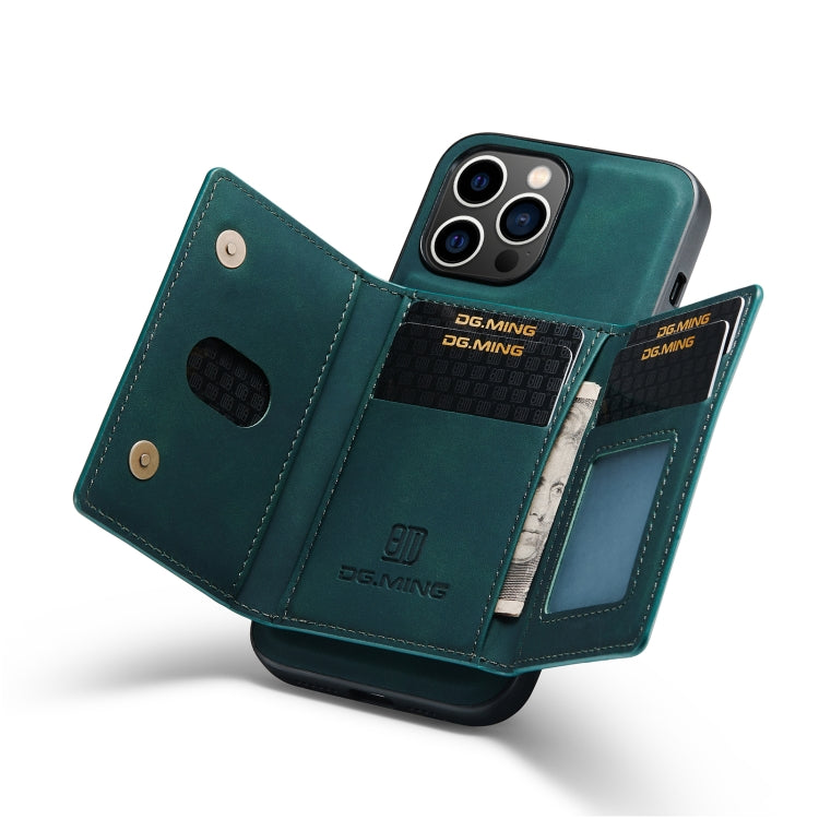For iPhone 14 Pro DG.MING M2 Series 3-Fold Card Bag Leather Case