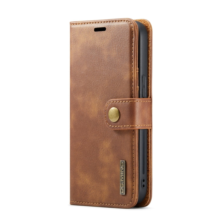 For iPhone 14 DG.MING Crazy Horse Texture Detachable Magnetic Leather Case