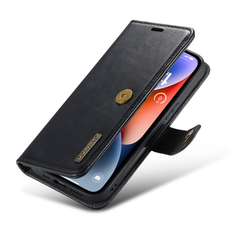 For iPhone 14 Plus DG.MING Crazy Horse Texture Detachable Magnetic Leather Case