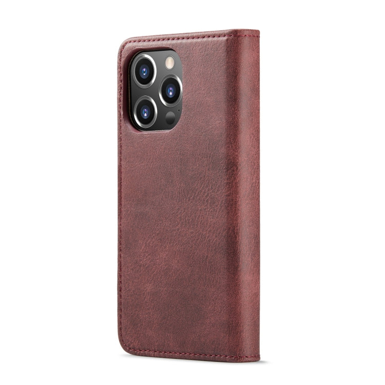 For iPhone 14 Pro DG.MING Crazy Horse Texture Detachable Magnetic Leather Case