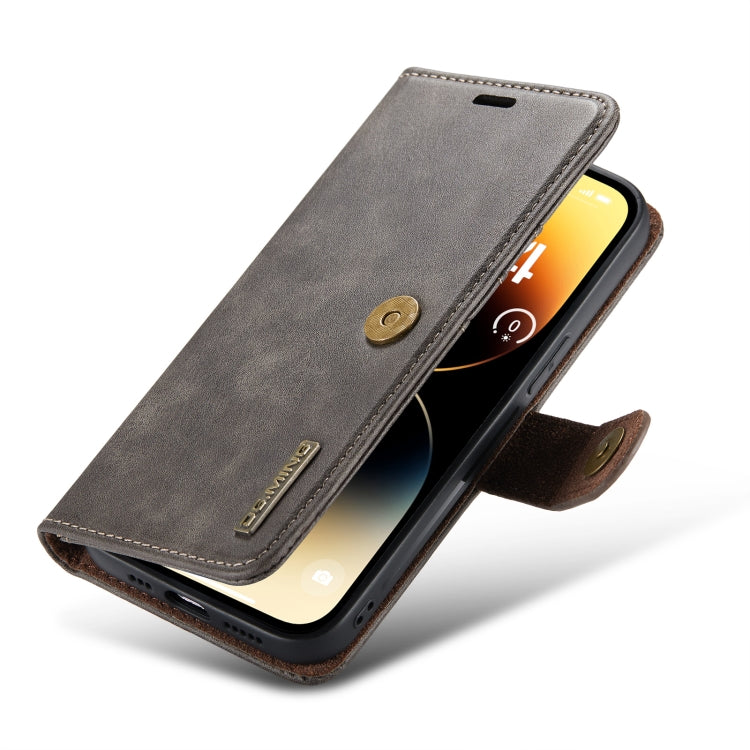 For iPhone 14 Pro DG.MING Crazy Horse Texture Detachable Magnetic Leather Case