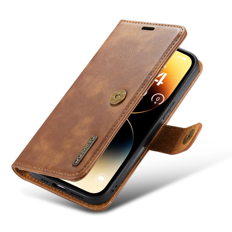 For iPhone 14 Pro DG.MING Crazy Horse Texture Detachable Magnetic Leather Case