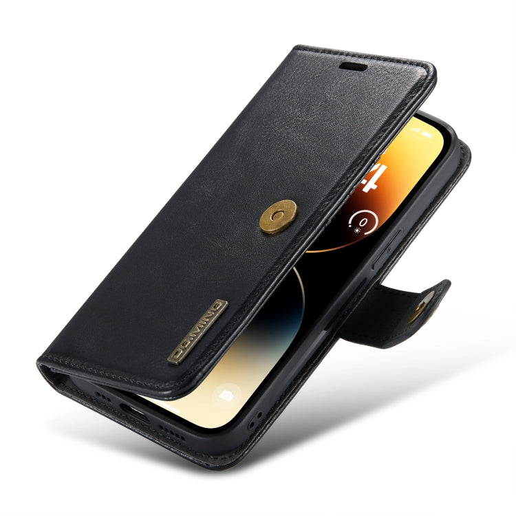 For iPhone 14 Pro DG.MING Crazy Horse Texture Detachable Magnetic Leather Case