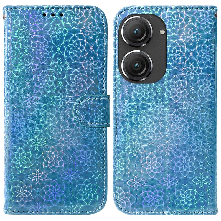For Asus Zenfone 9 Colorful Magnetic Buckle Leather Phone Case