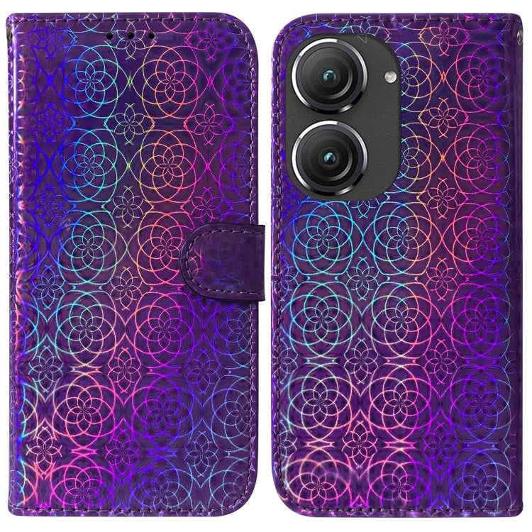 For Asus Zenfone 9 Colorful Magnetic Buckle Leather Phone Case