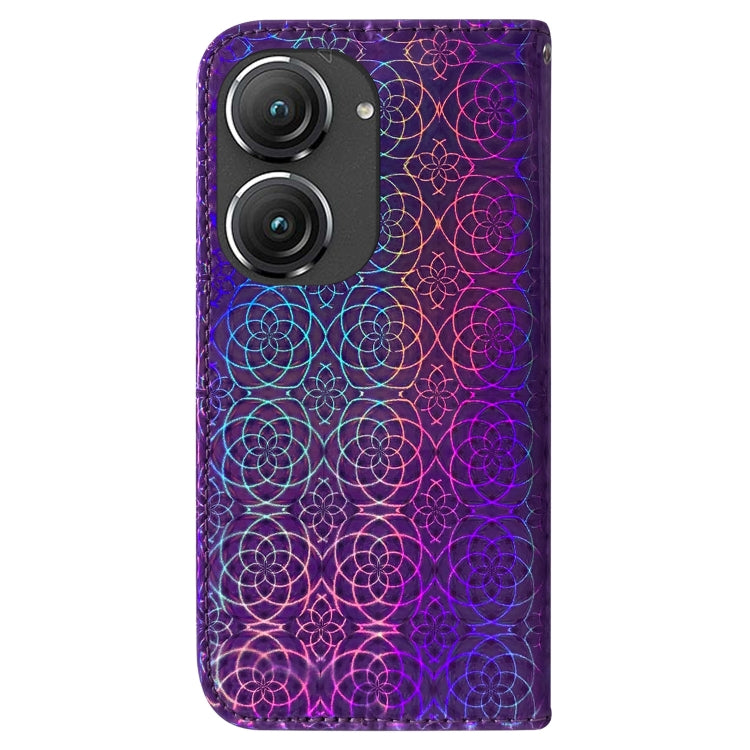 For Asus Zenfone 9 Colorful Magnetic Buckle Leather Phone Case