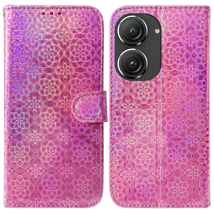 For Asus Zenfone 9 Colorful Magnetic Buckle Leather Phone Case