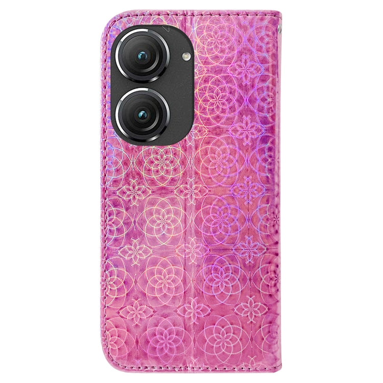 For Asus Zenfone 9 Colorful Magnetic Buckle Leather Phone Case