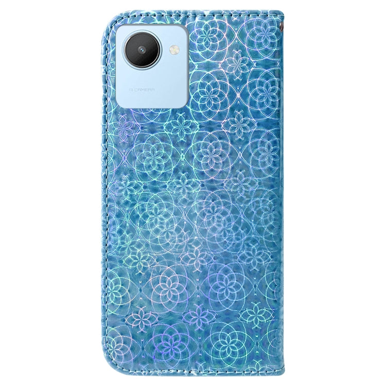 For Realme C30 Colorful Magnetic Buckle Leather Phone Case