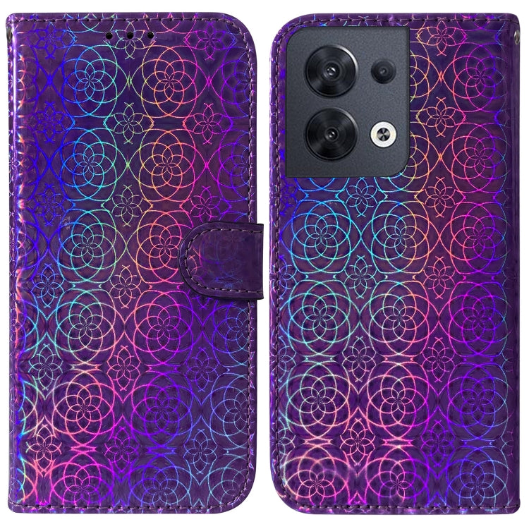 For OPPO Reno8 Colorful Magnetic Buckle Leather Phone Case