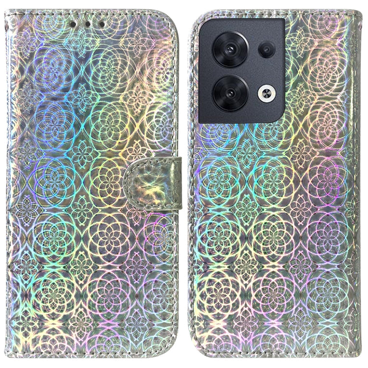 For OPPO Reno8 Colorful Magnetic Buckle Leather Phone Case