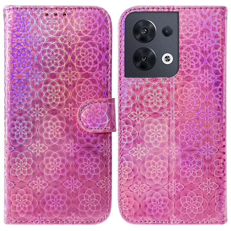 For OPPO Reno8 Colorful Magnetic Buckle Leather Phone Case