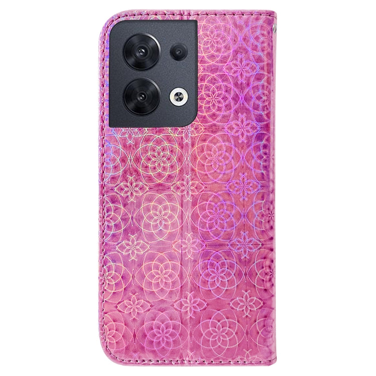 For OPPO Reno8 Colorful Magnetic Buckle Leather Phone Case
