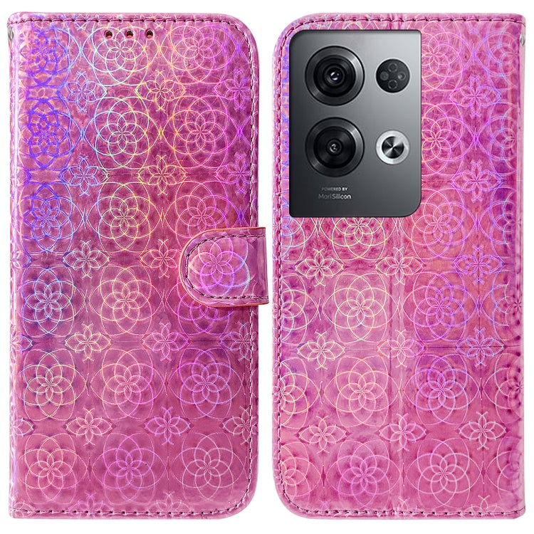 For OPPO Reno8 Pro Colorful Magnetic Buckle Leather Phone Case