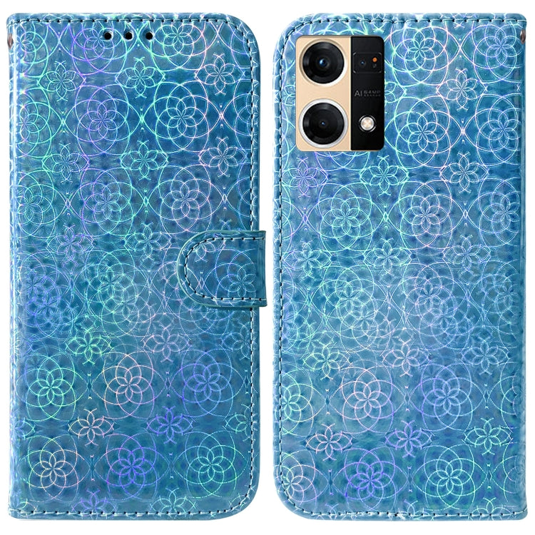For OPPO Reno7 4G Colorful Magnetic Buckle Leather Phone Case