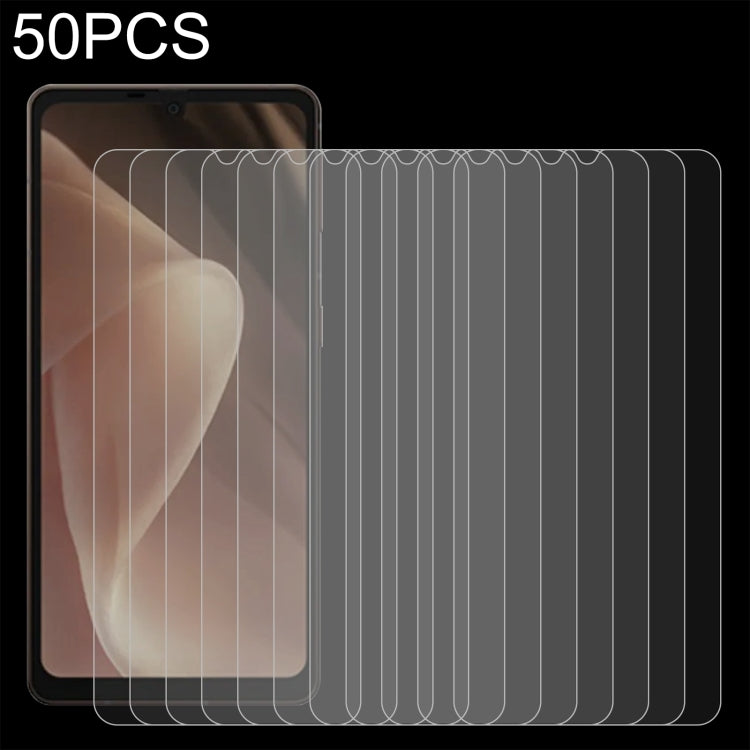 For Sharp Aquos Sense7 Plus 50pcs 0.26mm 9H 2.5D Tempered Glass Film