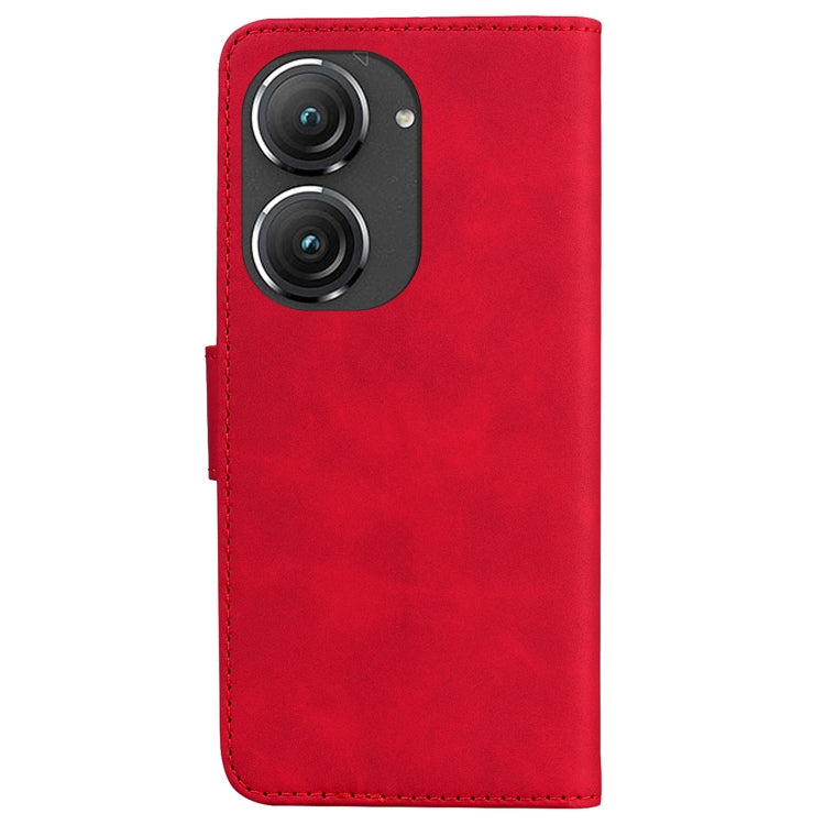 For Asus Zenfone 9 Skin Feel Pure Color Flip Leather Phone Case