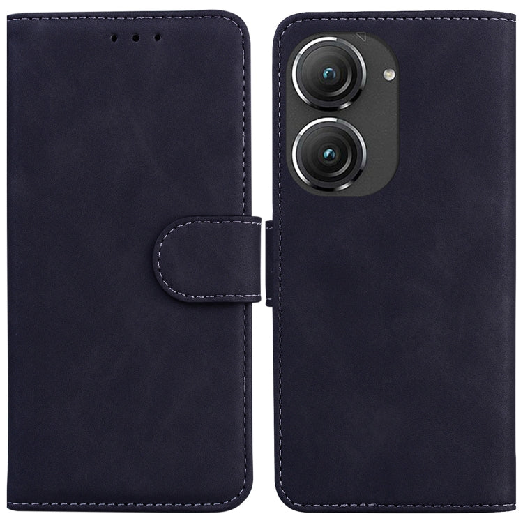 For Asus Zenfone 9 Skin Feel Pure Color Flip Leather Phone Case