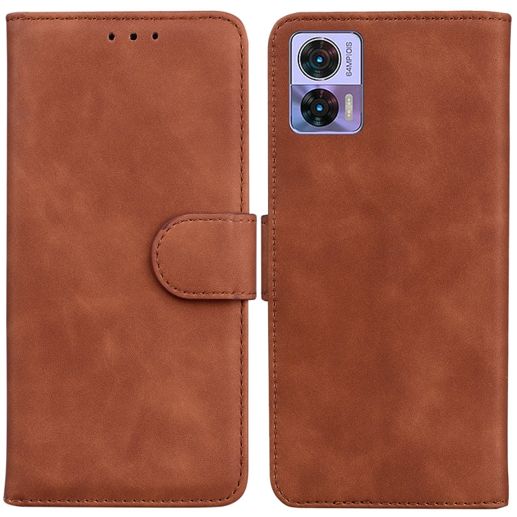 For Motorola Edge 30 Neo / Edge 30 Lite Skin Feel Pure Color Flip Leather Phone Case