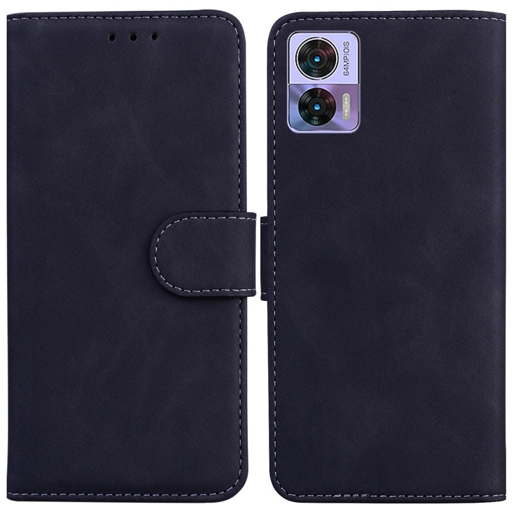 For Motorola Edge 30 Neo / Edge 30 Lite Skin Feel Pure Color Flip Leather Phone Case