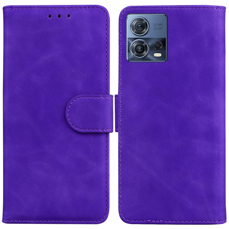 For Motorola Moto S30 Pro 5G / Edge 30 Fusion Skin Feel Pure Color Flip Leather Phone Case