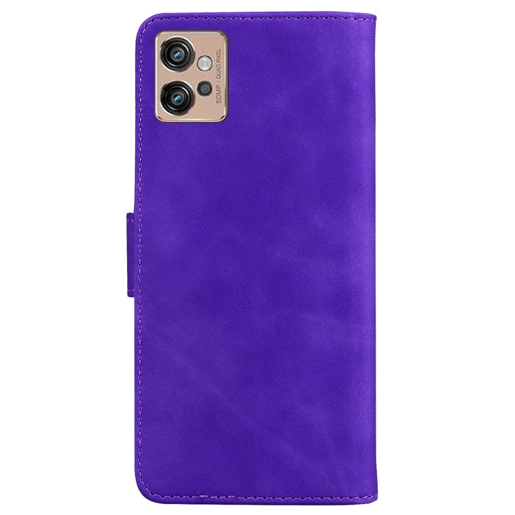 For Motorola Moto G32 Skin Feel Pure Color Flip Leather Phone Case