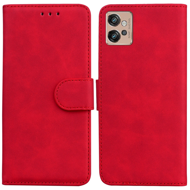 For Motorola Moto G32 Skin Feel Pure Color Flip Leather Phone Case