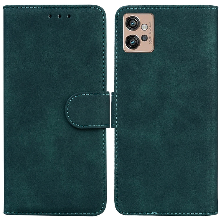 For Motorola Moto G32 Skin Feel Pure Color Flip Leather Phone Case
