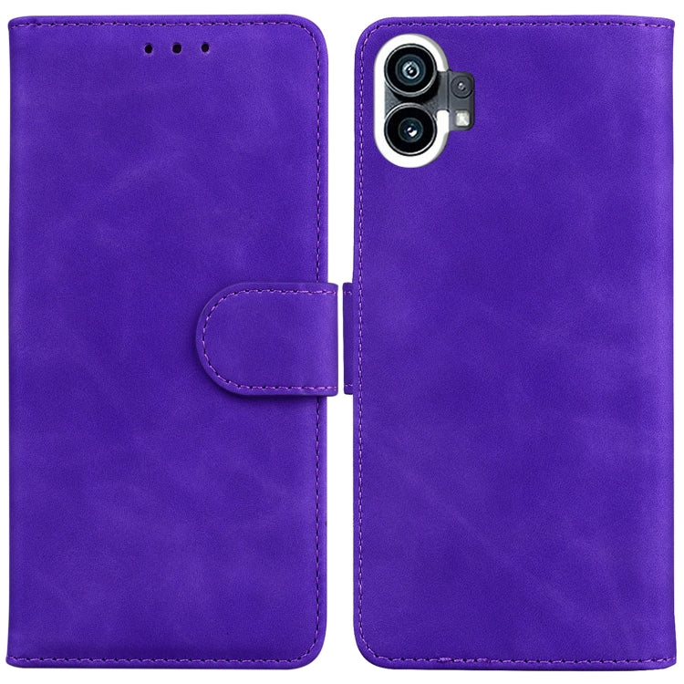 For Nothing Phone 1 Skin Feel Pure Color Flip Leather Phone Case