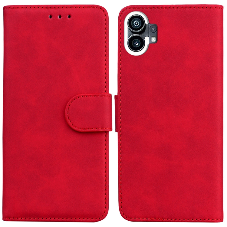 For Nothing Phone 1 Skin Feel Pure Color Flip Leather Phone Case