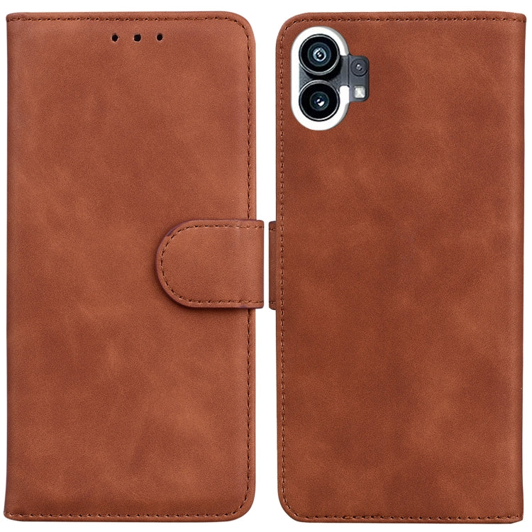 For Nothing Phone 1 Skin Feel Pure Color Flip Leather Phone Case