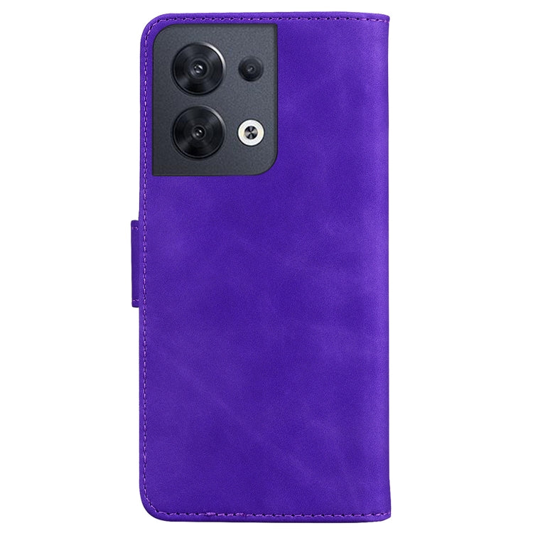 For OPPO Reno8 Skin Feel Pure Color Flip Leather Phone Case