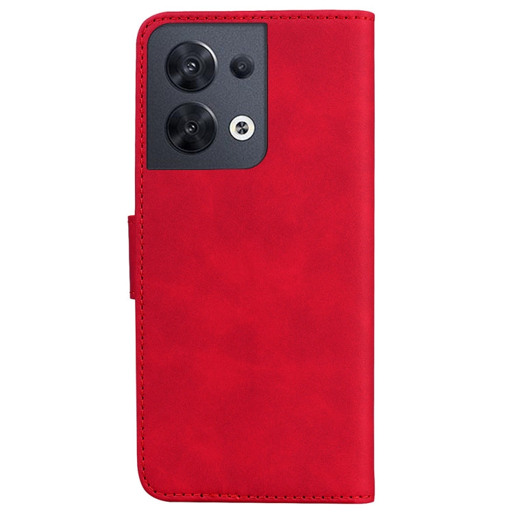 For OPPO Reno8 Skin Feel Pure Color Flip Leather Phone Case