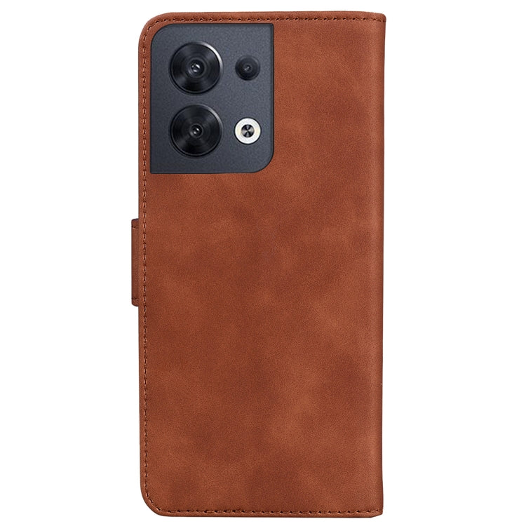 For OPPO Reno8 Skin Feel Pure Color Flip Leather Phone Case