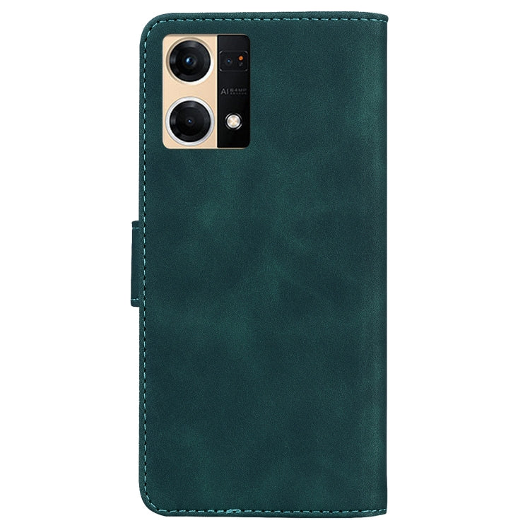 For OPPO Reno7 4G Skin Feel Pure Color Flip Leather Phone Case